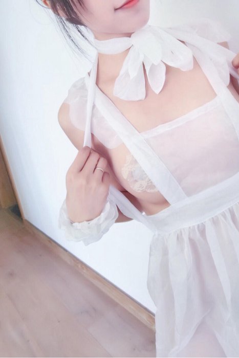 [布丁大法]ID0048 白色透明纱衣--性感提示：制服娇妻非常细腻包臀裙G杯薄如蝉翼